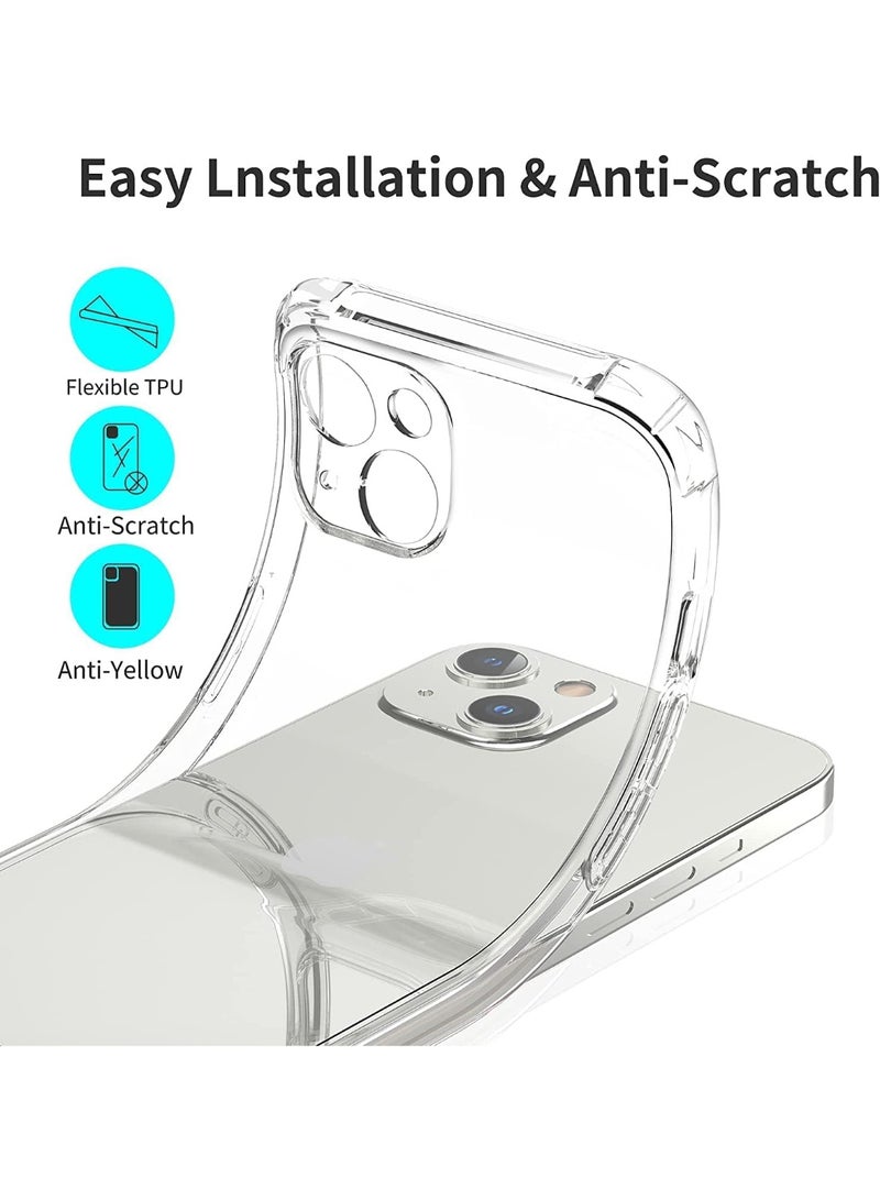 Case Compatible with iPhone 13/14 Cover Silicone Transparent TPU Gorilla Anti-shock Protector Camera Shockproof Corners - Clear - Image 5